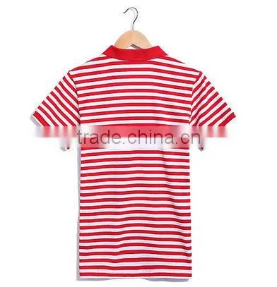 Selling Best Summer Design Men's Red Stripe Polo Shirt OEM Support