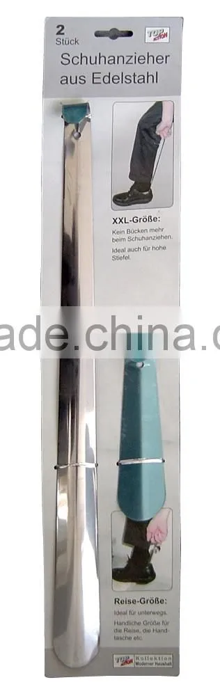 Fashion type high quality long handled shoe horn metal