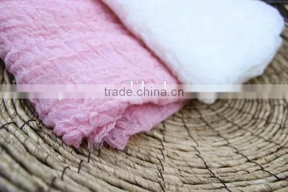 Eco-friendly Customized Baby pink and white cheesecloth photography prop baby photo prop Hand dyed christmas gift wrap