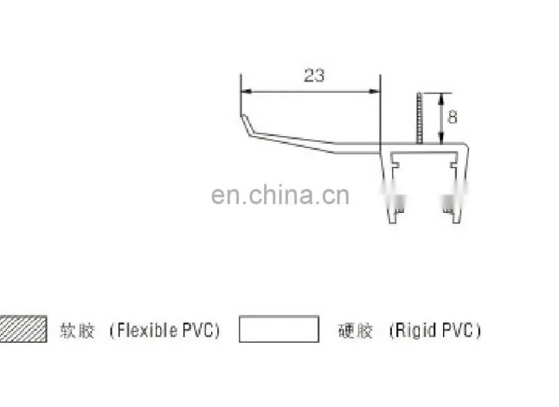 PVC shower door water proof seal for 10mm glass door