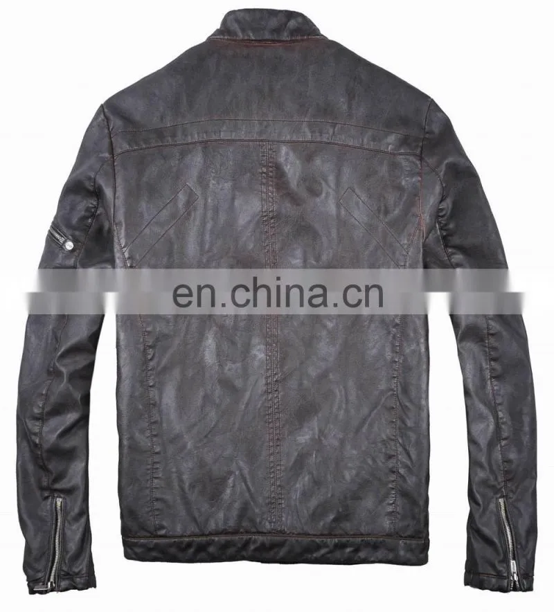 2015 last fashion mens handsome motrocycle slim fit leather jacket