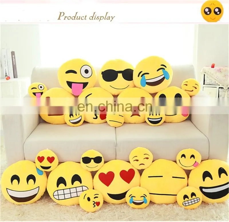 Soft Emoji Emoticon Pretty Round Cushion LED Pillow Stuffed Plush Toy