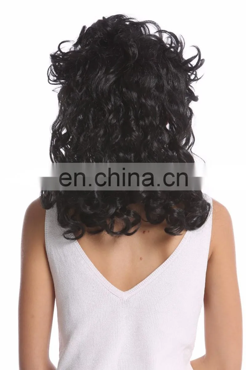 Crazy Party black long wigs P-W204