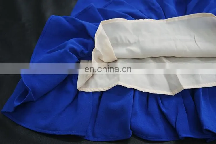 New Fashion Summer Sleeveless Vest Mini Banquet skirt lace stitching royalblue skirt
