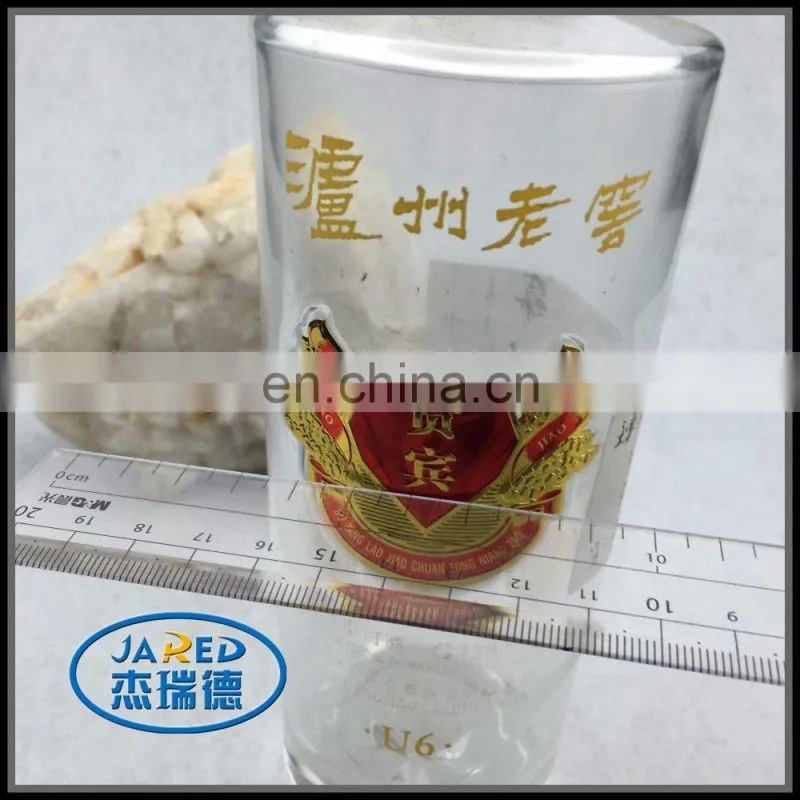 high quality aluminium metal wine label with self-adhesive sticker