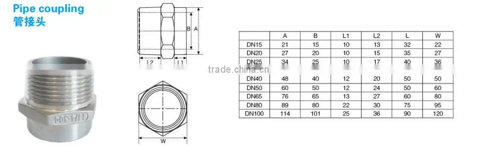 Screw pipe coupling fittings pipe coupling