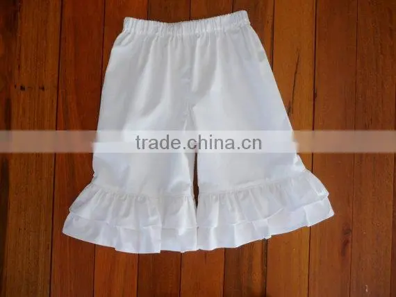 Two tier ruffled shorts for little girls, little girls shorts, girls capri pants, girls ruffled capris, little girls summer shor