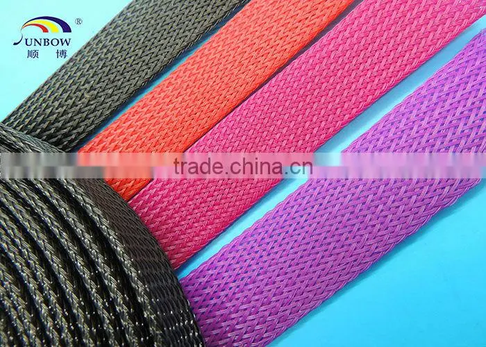 Flexible Flame Retardant Insulation Braided Expandable Polyester Tube