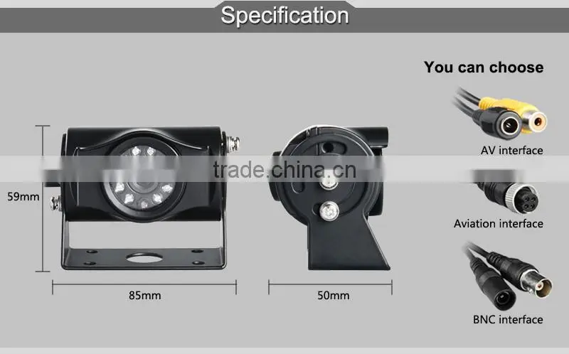 Wide view car backup camera car parking surveillance camera waterproof ir hd ccd camera