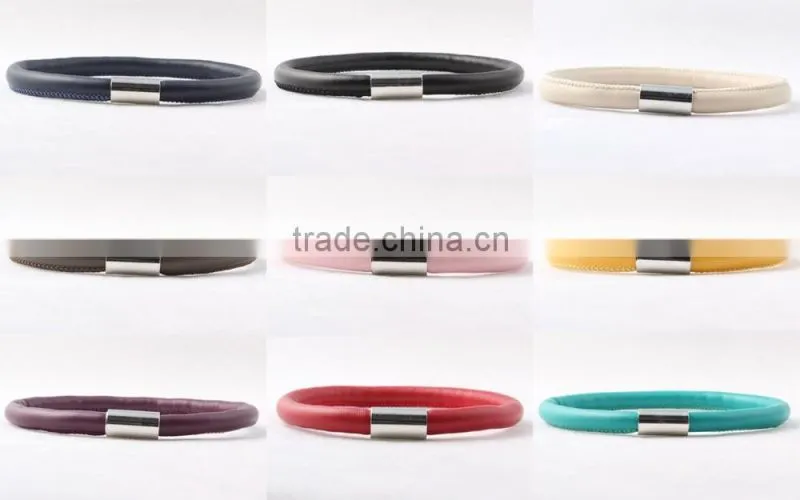 Manufacturers selling Europe winding Bracelet with magnetic buckle connection PU Bracelet
