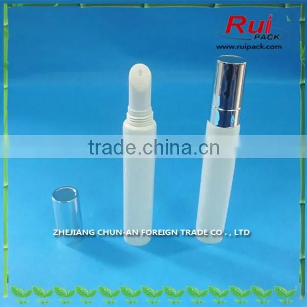 10g Plastic tube with UV silver screw cap, PE soft tube for lip gloss