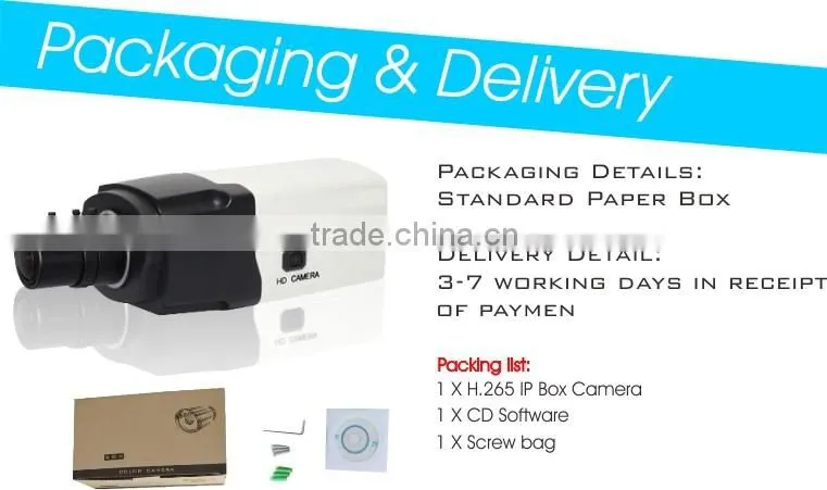 H.265 New CCTV Camera Product Full HD IP 120dB Super WDR Hi3516A Chipse PANASONIC 34229 CMOS Box Camera Support Onvif 2.4