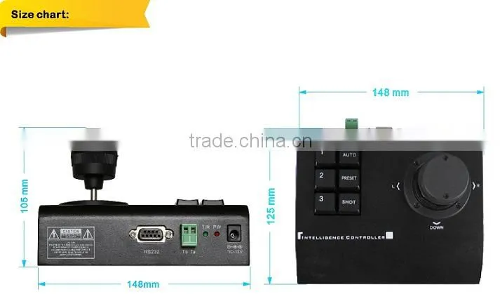 Intelligent 3D Mini Joystick keyboard controller for security PTZ camera with RS485 and RS322 Control
