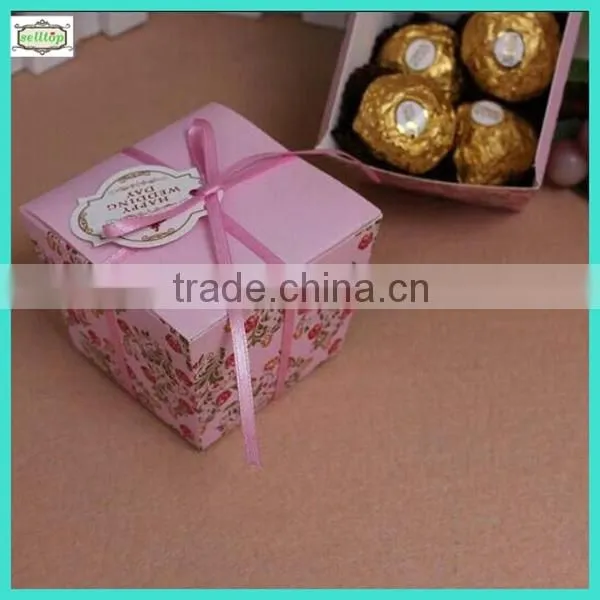 Cheaper cute 230g paper wedding chocolate packaging box