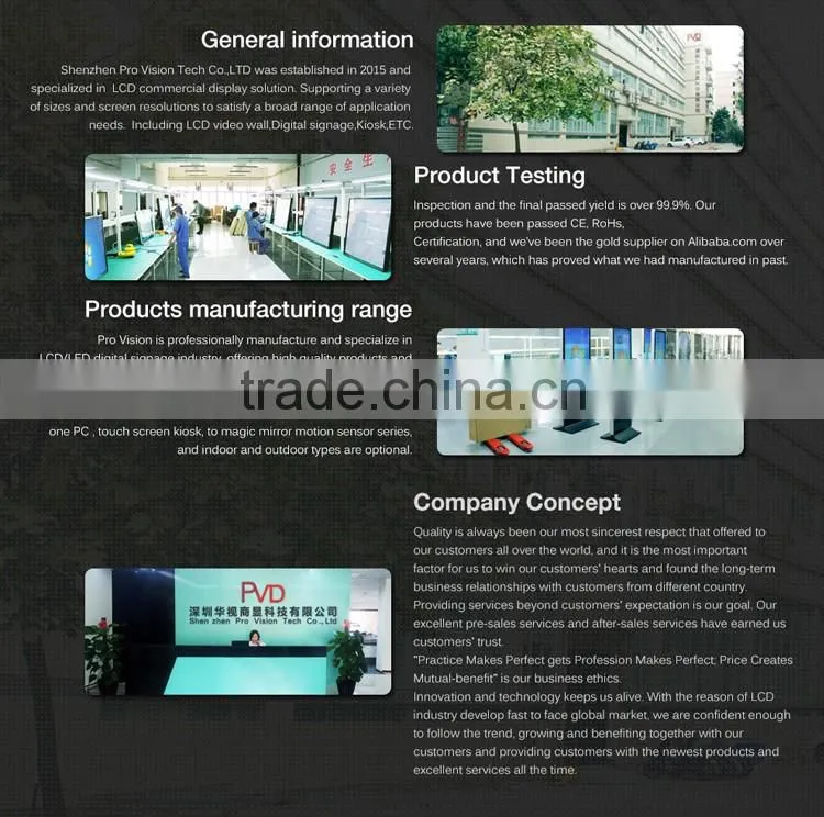 46 inch china alibaba good reputation perimeter advertising led display