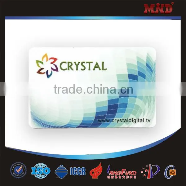 MDC16 environmental Customized size inkjet hermal printing 125khz blank plastic LF id card with TK4100 T55TT EM4100 chips