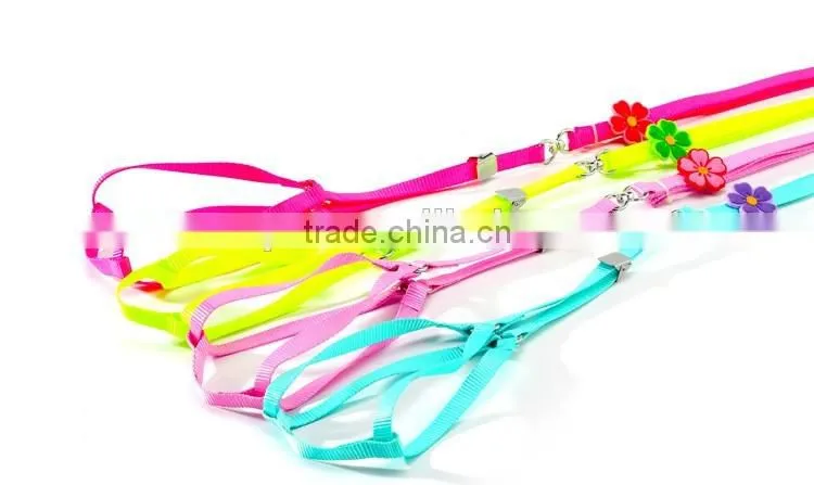 Wholesale new fluorescent color chest straps High quality nylon pet harness leash