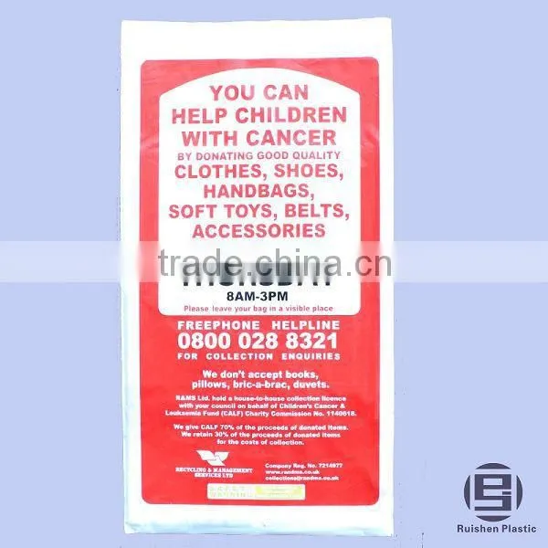Biodegradable Donation Bag For Collecting Secondhand Clothes
