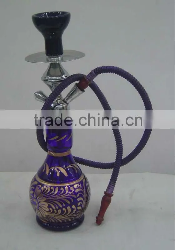 Red Glass & Metal Hukka