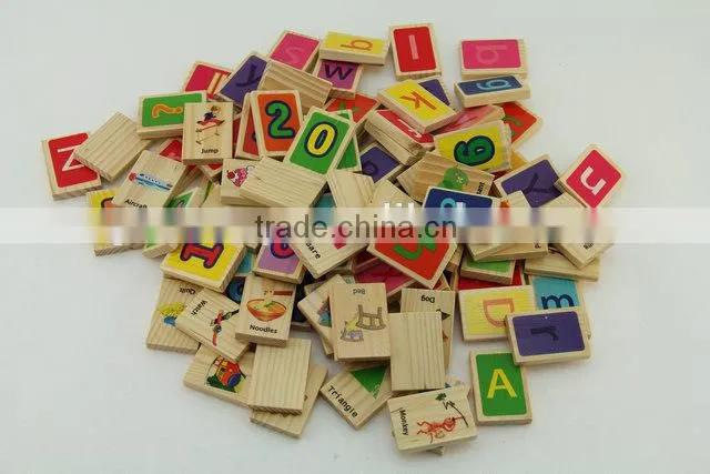 Wooden mini brick domino toys for kids