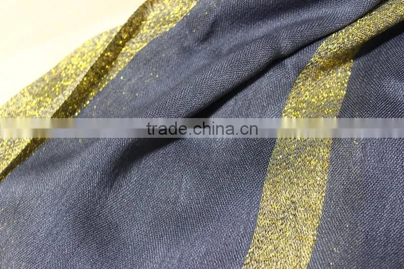 Fashionable cotton gold thread square scarf cotton long scarf twill scarf