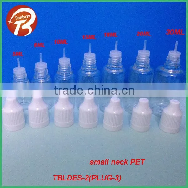 18ml e cigarette/liquid bottle/container with childproof cap