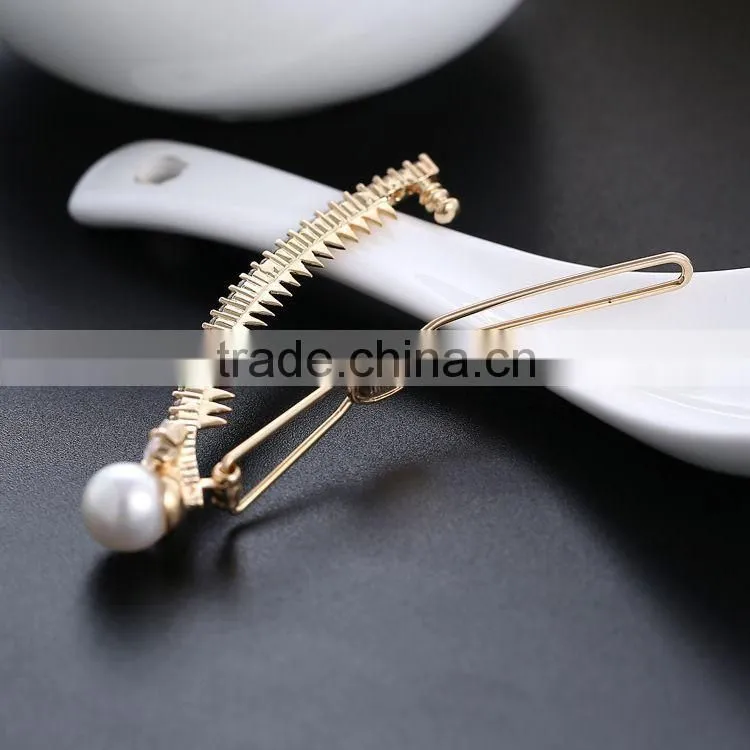 HappyBaby Shinning Pearl Barrettes CZ Diamond Rhinestone Headwear Hair Clips Hairpin Hair Pin BB Clip