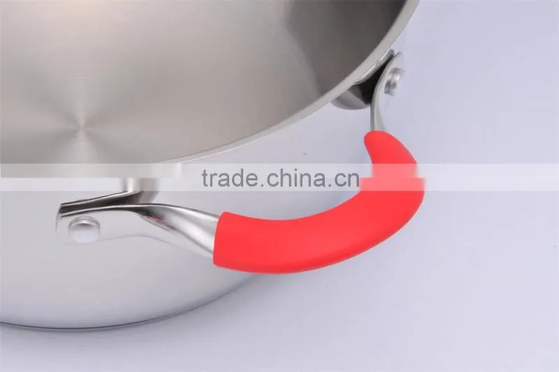 stainless steel cookware with silicone handle