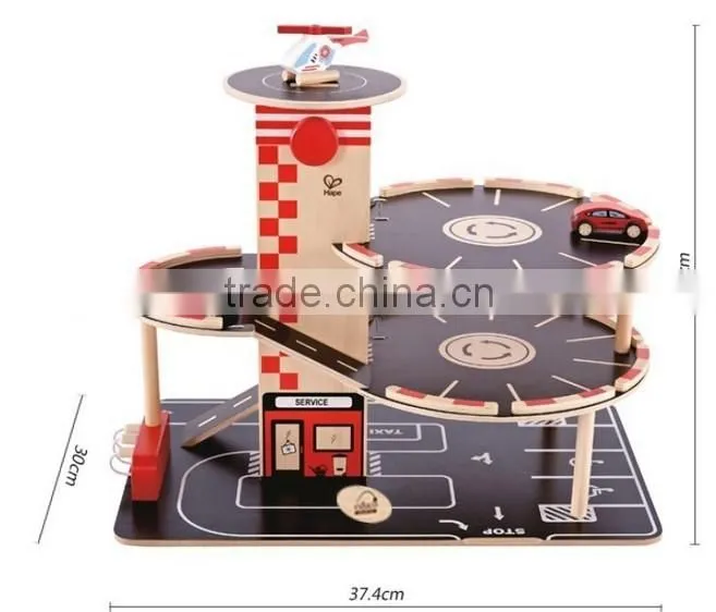Good Quality Children Educational Play Set Wooden Car Toy Garage Cheap Price Parking Toy