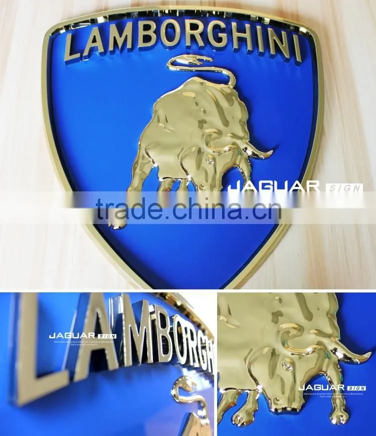 professional sign-making luxury metal effect lamborghini logo car emblems
