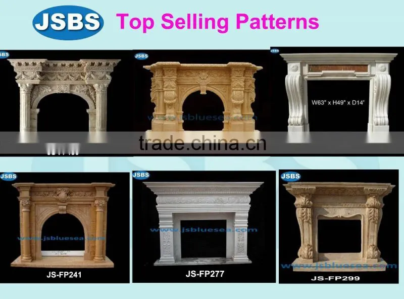 hand carved white marble decorative fireplace frame