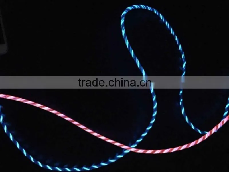 Light Moving LED Light Flowing Current Smartphone Charger Data Cable