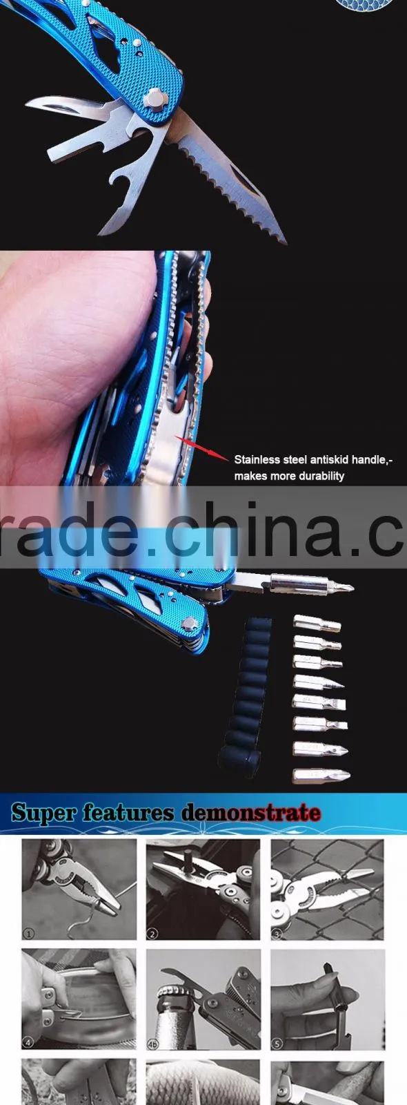 2016 wholesales price best sell foldable versatile lure fishing pliers
