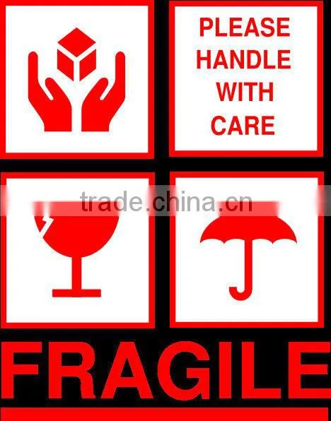 2015 new fashion high quality ptinted sticker fragile label