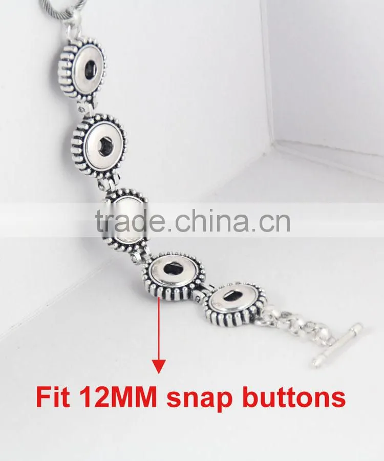 2015 new 18mm Ginger Snap Button Bracelet DIY charm Interchangeable handmade pulseras Snap Bracelets