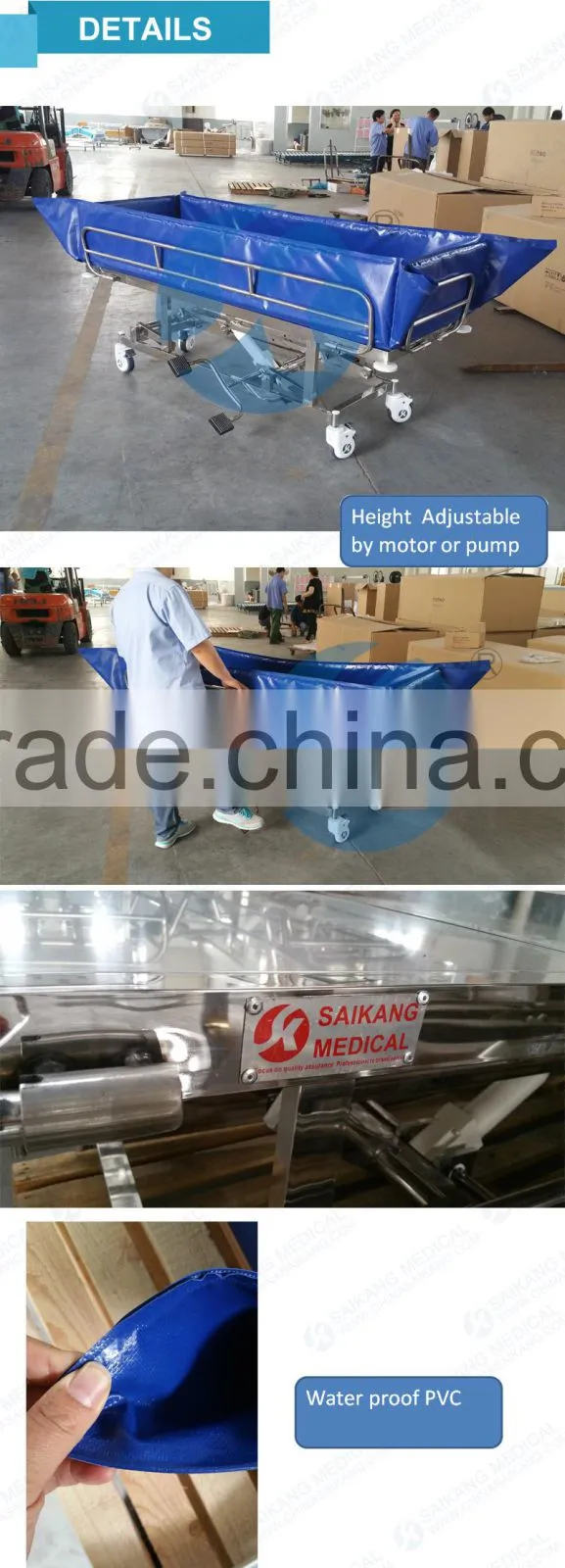 Waterproof Electric Bath Bed for Hospital Patient Use (CE/FDA/ISO)