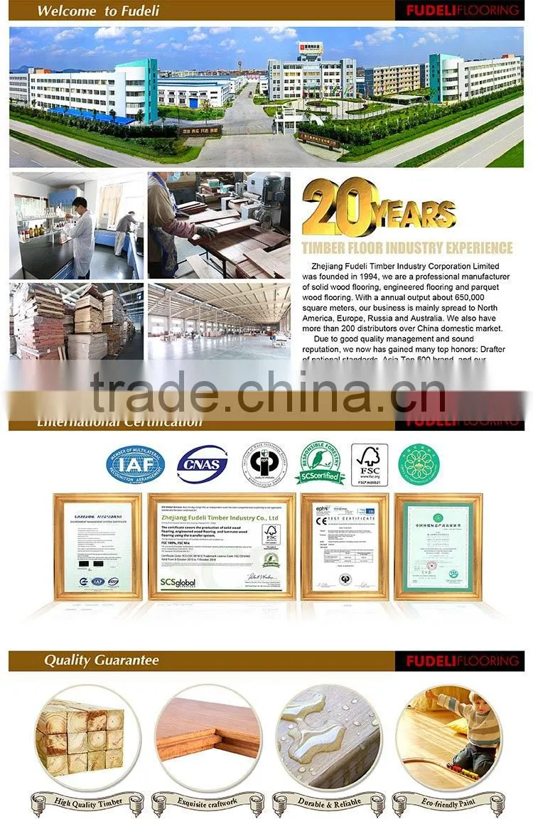 Formaldehyde E1 grade SCS Certified Luxury wood floor engineered