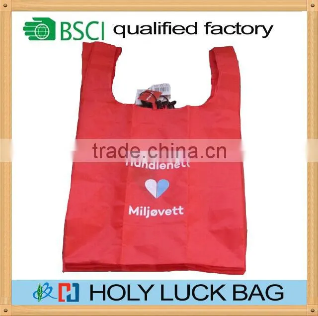 Hot sale eco-friendly red polyester recycled bag eco-friendly bag