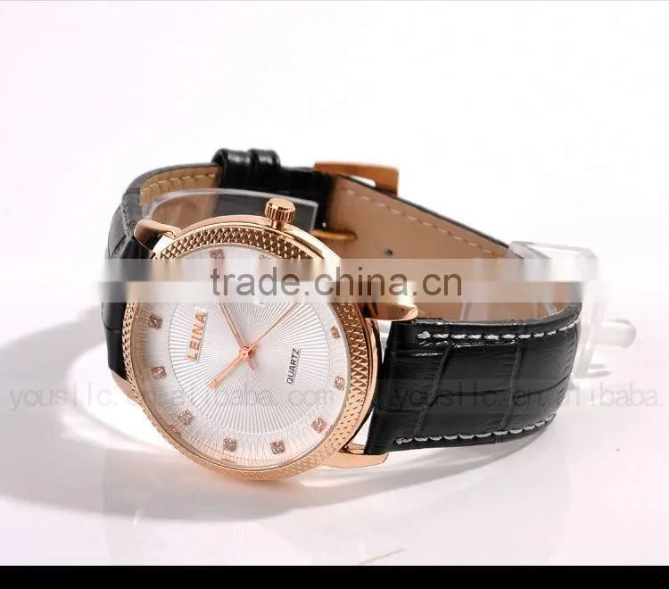 Stainless steel Automatic Leather Strap Men Wrist Watch
