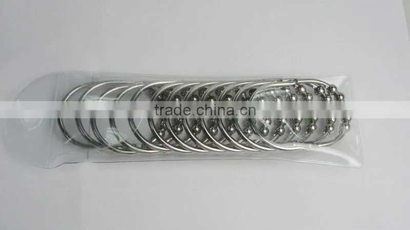 shower curtain hooks with beads/ High Quality Roller Shower Curtain Rings Shower Curtain hooks