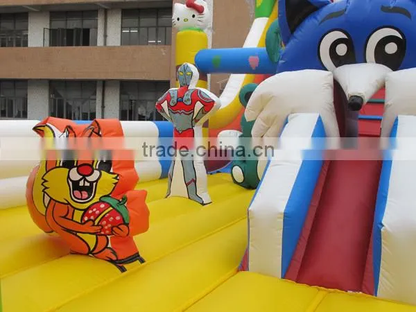 cartoon fun city giant inflatable kids playground equipment for sale