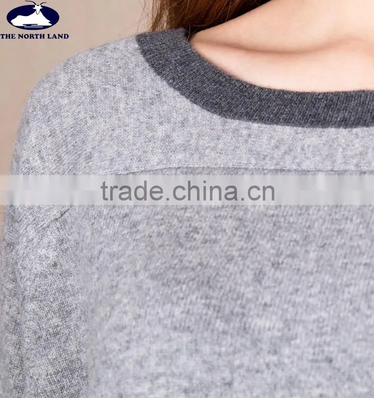Ladies' C Neck Loose Pullover CSW15033001L