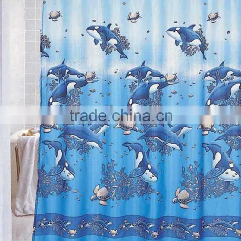 Factory wholesale fabric woven 100%polyester shower bamboo curtain