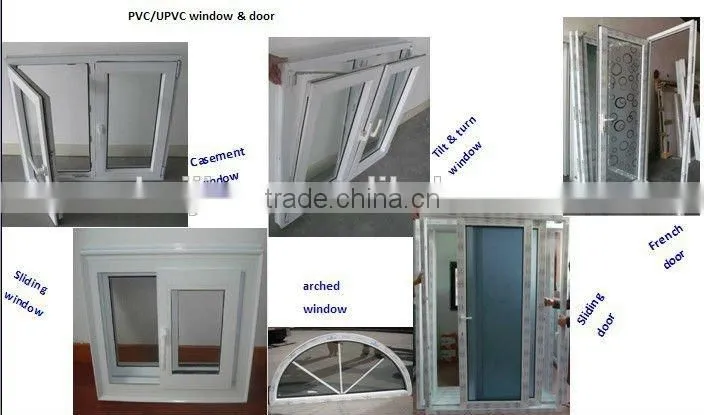 Factory Price 60 Series Glass PVC Windows Doors In Guangzhou