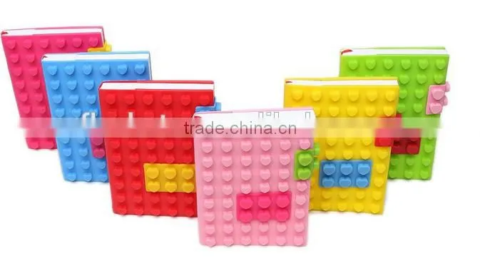 Cute and colorful silicone notebook, block design notebook