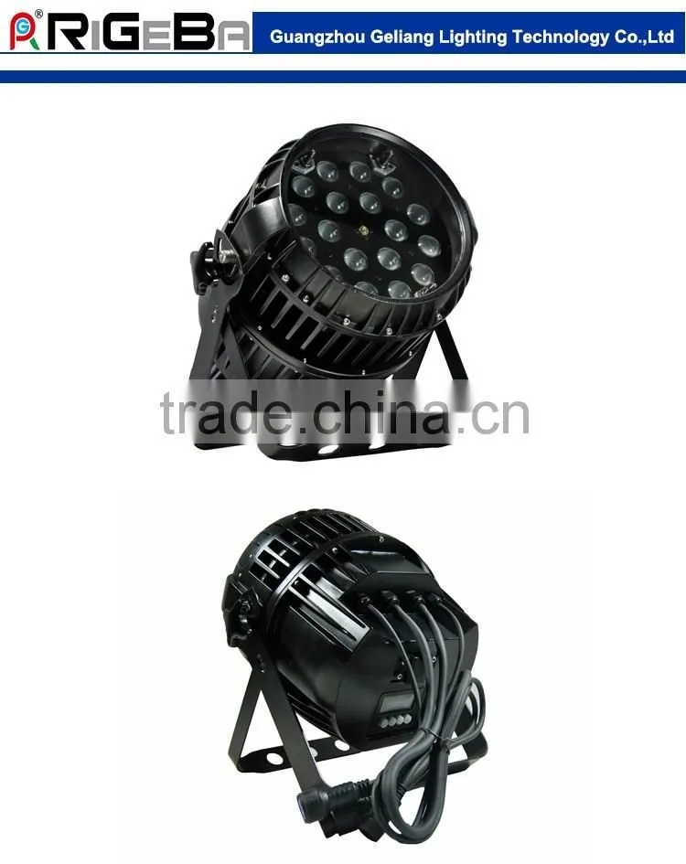 Guangzhou wholesale High--quality 18Leds 10W RGBW 4IN1 Outdoor LED Par light/DMX512