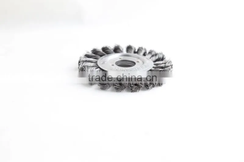Twist knot wheel brushes with arbor hole, diameter 100mm or 4"