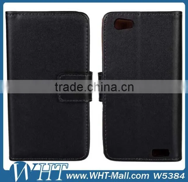 High Quality Smooth Skin Wallet Flip Case for HTC One V Leather Case Wholesale Price