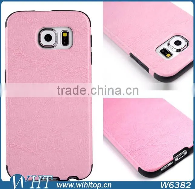 Mobile Accessory Ultra Thin Letaher Coated Soft TPU Case for Galaxy S6