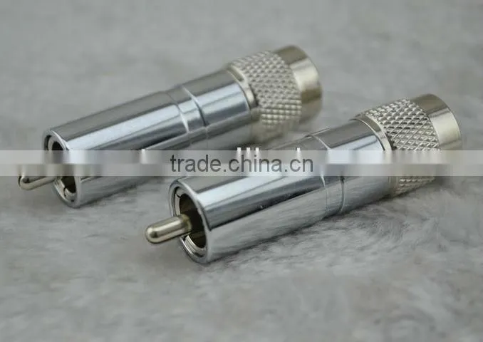 Rhodium Plated RCA Plug 8mm Audio Cable Solder Phono Connector